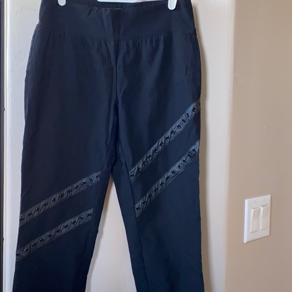 Black straight leg pants
